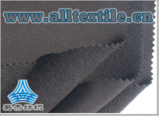 周围弹针织布+75D摇粒绒复合面料